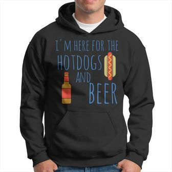Hot Dog I'm Here For The Hotdogs And Beer Hoodie - Monsterry