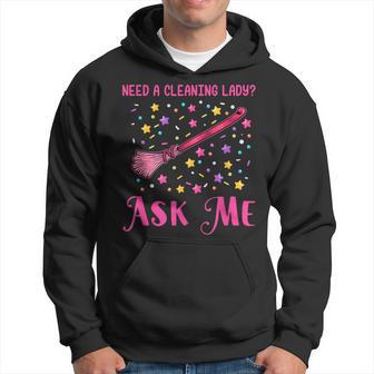 Humors Cleaning Lady Housekeeper Broom Housemaid Hoodie - Thegiftio UK