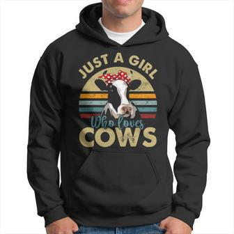 I'm Just A Girl Who Loves Cows Cow Farmer Farm Hoodie | Mazezy