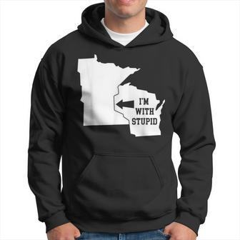 I'm With Stupid Minnesota Arrow From Wisconsin Hoodie - Monsterry CA