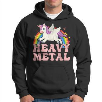 Ironic Cool Unicorn Heavy Metal Music Festival Hoodie - Seseable