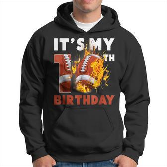 It's My 10Th Birthday 10 Years Old Football Ball Boys Hoodie - Seseable