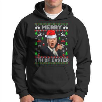 Joe Biden Christmas Santa Hat Merry 4Th Of Easter Xmas Hoodie - Thegiftio UK
