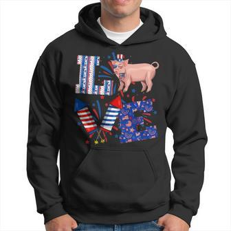 Love Pig Firework Usa Flag Indepedence Day July Th Hoodie | Mazezy