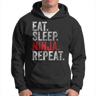 Martial Ninja Costume Eat Sleep Ninja Repeat Hoodie - Monsterry