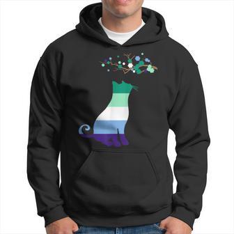 Mlm Sakura Cat Subtle Lgbt Gay Pride Mlm Flag Hoodie - Thegiftio UK