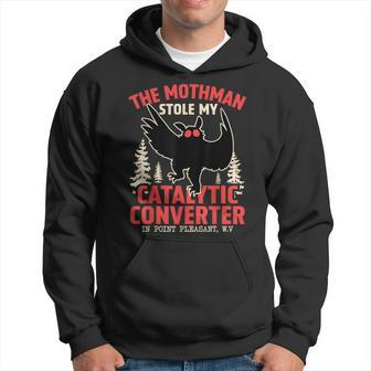 Mothman Stole My Catalytic Converter Mothman Cryptid Hoodie - Seseable