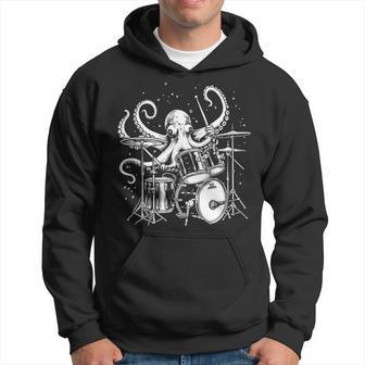 Octopus Playing Drums Drummer Musician Band Drumming Hoodie - Monsterry CA