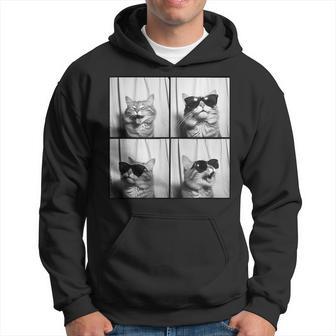 Photobooth Cat Selfie Photostrip Cute Laugh Cat Lover Hoodie - Monsterry AU