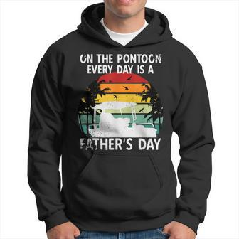 Pontoon Father's Day Vintage Sunset Boat Captain Hoodie - Thegiftio UK