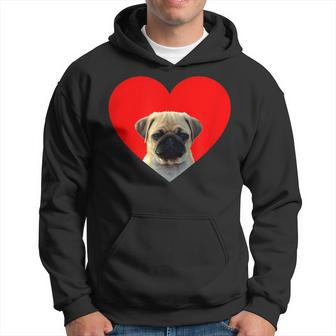 Pug Lover Dog Love Red Heart Father's Day Hoodie - Monsterry AU