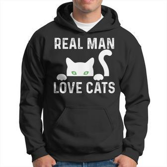 Real Love Cats Cat Dad Father's Day Hoodie - Thegiftio UK