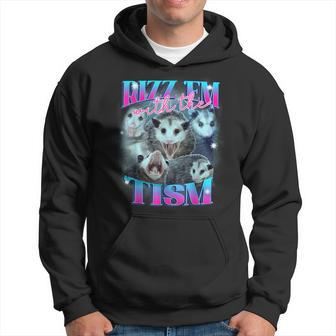 Rizz Em With The Tism Opossum Hoodie - Seseable