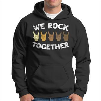 We Rock Together Rocker Skeleton Hand Hoodie - Seseable