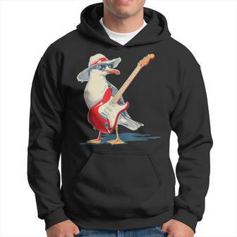 Seagull With Beach Hat And Electric Guitar Hoodie - Monsterry DE