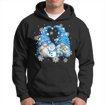 Snowman Gnomies With Snowflakes Cute Winter Gnome Hoodie - Thegiftio UK