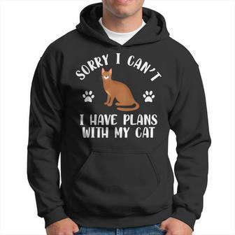Sorry I Can't I Have Plans With My Cat Pet Owner Gag Hoodie - Thegiftio UK