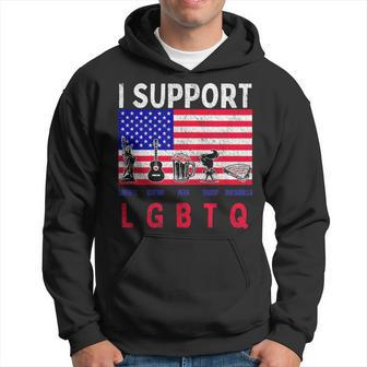 Support Lgbtq Liberty Guitar Beer Trump And Quesadilla Hoodie - Monsterry
