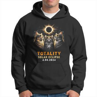 Totality Cats Wearing Solar Eclipse Glasses 4082024 Hoodie - Seseable