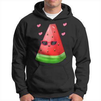 Watermelon Wearing Sunglasses Fruit Lover Summer Hoodie - Thegiftio UK