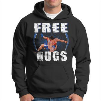 Wrestling Free Hugs Wrestling Vintage Hoodie - Monsterry UK