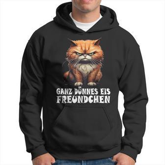 Ganz Dünnes Eis Freundchen Katze Hoodie - Seseable