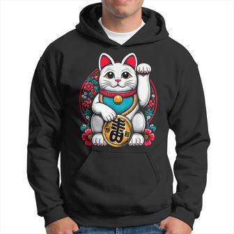Gato Blanco Japonés Maneki Neko Gato Buena Suerte Y Felicidad Sudadera - Regaloses