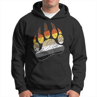 Gay Bear Paw Pride Distressed Pocket Hoodie - Monsterry