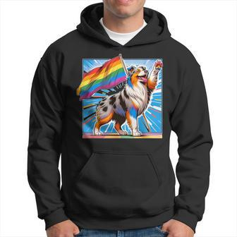 Gay Pride Lgbt Australian Shepherd Dog Hoodie - Monsterry UK