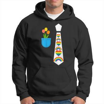 Gay Pride Parade Little Rainbows Tie Tux Costume With Tulips Hoodie - Monsterry AU