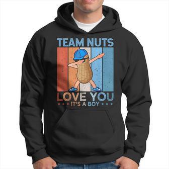 Gender Reveal Team Nuts Team Boy Retro Vintage Hoodie - Seseable