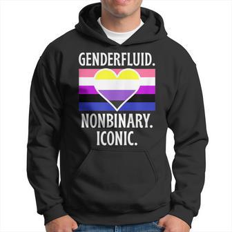 Genderfluid Nonbinary Iconic Pride Flag Genderqueer Queer Hoodie - Monsterry CA