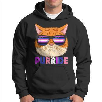 Genderfluid Purride Cat Kitten Sunglasses Gay Pride Hoodie - Monsterry CA