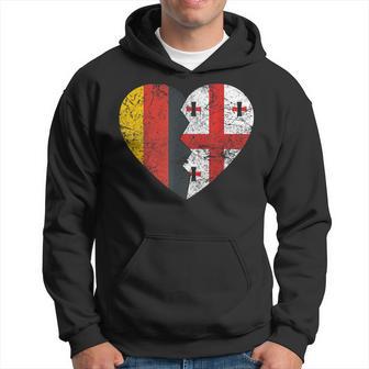 Georgische Deutsche Flagge Herz Deutschland Georgien Flagge Wurzeln Kapuzenpullover - Geschenkecke