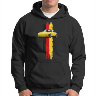 German Flag Colors & Classic Retro Vintage German Sports Car Hoodie - Monsterry