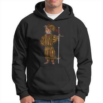 German Landsknecht Cat Renaissance Zweihander Sword Hema Hoodie - Monsterry UK