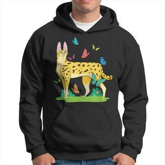 Ginger Serval Big Wild Cats African Animal Big Cat Rescue Hoodie - Monsterry