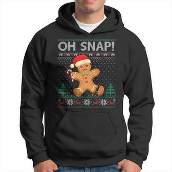 Gingerbread Man Cookie Ugly Sweater Oh Snap Christmas Hoodie | Mazezy