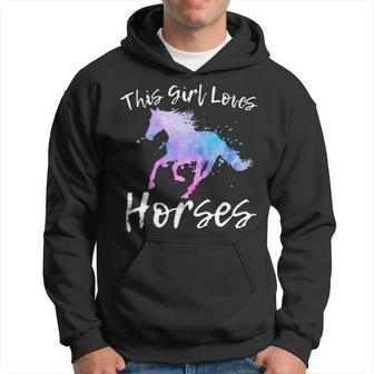 This Girl Loves Horses Equestrian Ridingn Girl Kid Women Hoodie | Mazezy