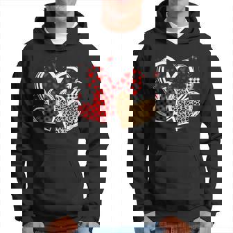 Girls Valentines Day Hearts Love Leopard Red Plaid Hoodie | Mazezy