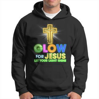 Glow For Jesus Let Your Light Shine Faith Cross Christian Hoodie - Thegiftio UK