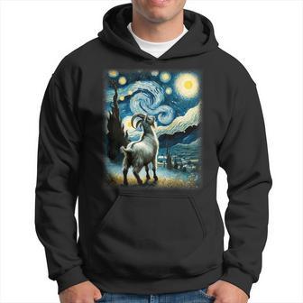 Goat Star Gazer Artistic Van Gogh Style Starry Night Goat Hoodie - Monsterry DE