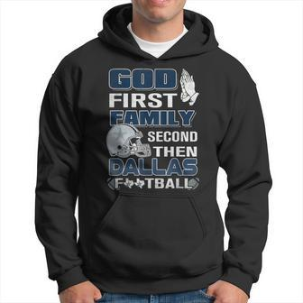 God First Family Second Then Dallas Lovers Blue- Silver Hoodie - Thegiftio UK
