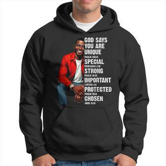 God Says You Are Afro American Dope Black Dad Father's Day Hoodie - Thegiftio UK