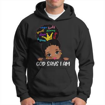 God Says I Am Melanin Girls Black History Junenth Toddler Hoodie - Thegiftio UK