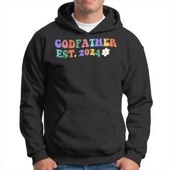 Godfather Est 2024 Father's Day God Dad Announcement Reveal Hoodie - Thegiftio UK