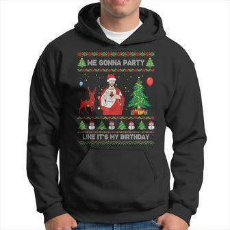 We Gonna Party Like It's My Birthday Jesus Ugly Christmas Hoodie - Seseable