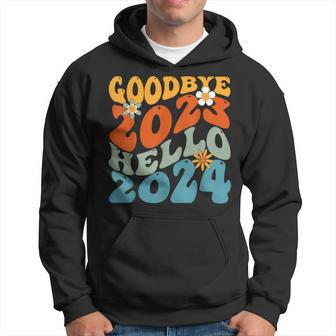 Goodbye 2023 Hello 2024 Happy New Year Hoodie | Mazezy