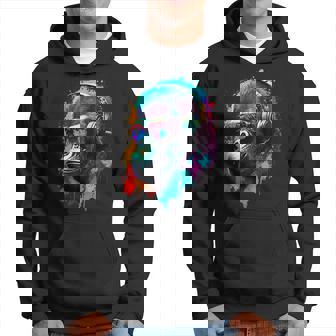 Gorilla Monkey Dj Headphones Sunglasses Colorful Club Music Hoodie - Thegiftio
