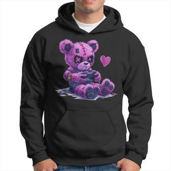 Goth Pastel Cute Creepy Kawaii Gamer Teddy Bear Gaming Hoodie - Seseable